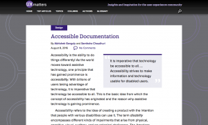 Accessible Documentation - UXmatters - DocToolHub