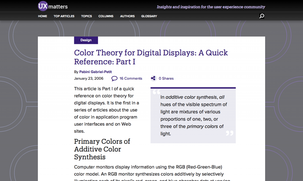 Color Theory for Digital Displays: A Quick Reference: Part I ...