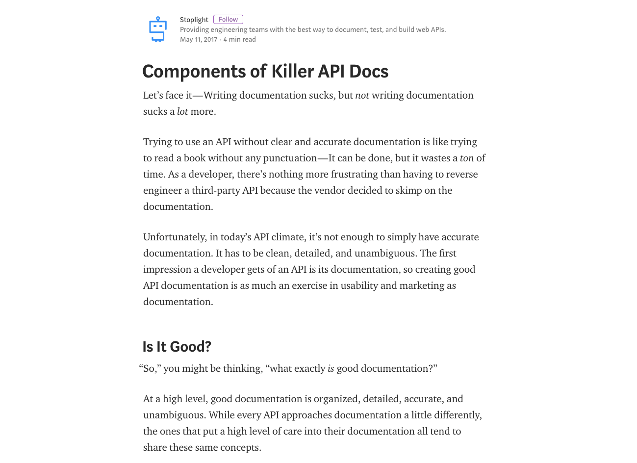 Components of Killer API Docs - Stoplight.io - DocToolHub