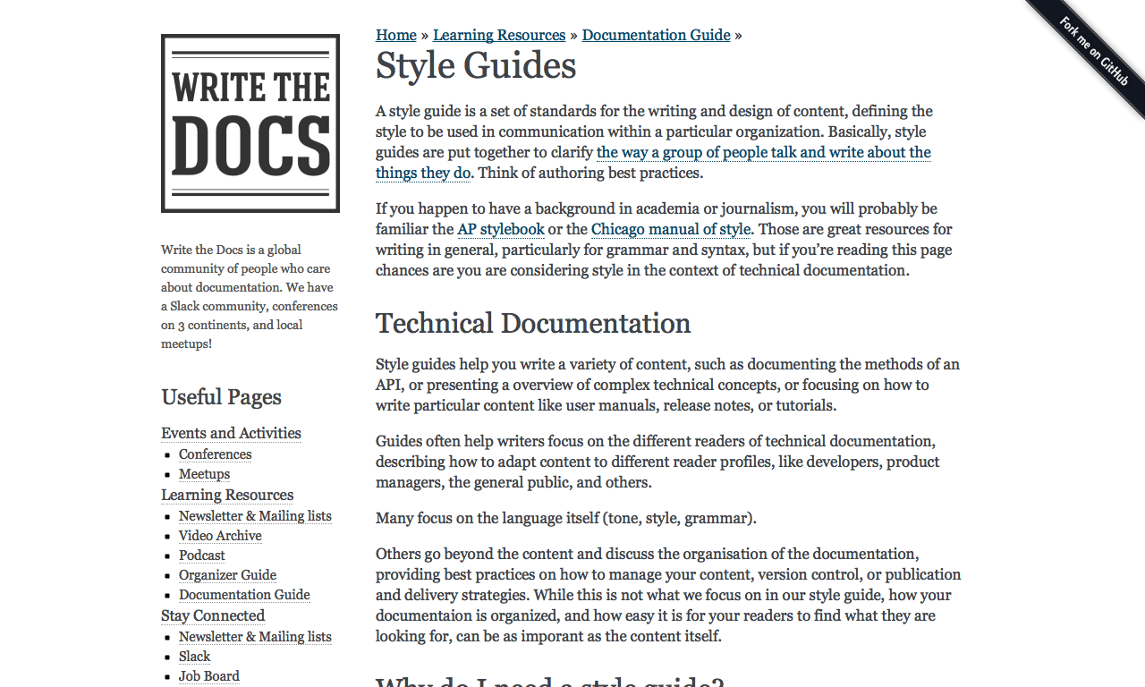 documentation style guide