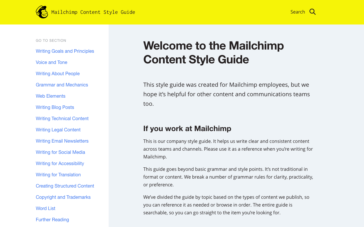 The Mailchimp style guide