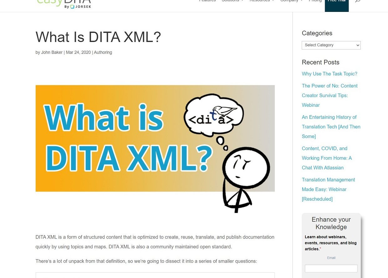 What is DITA XML?